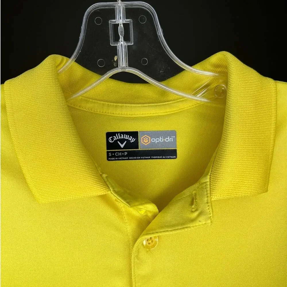 Callaway Men's Small Yellow Opti-Dri Golf Polo Shirt